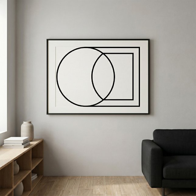 Poster Art de cercle carré abstrait moderne (Créateur téléchargé)