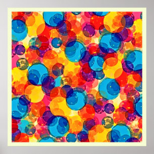 Poster Art de chaos de couleur de cercles superposés