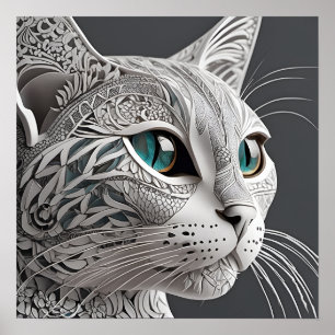 Poster art de chat de gustav klimt