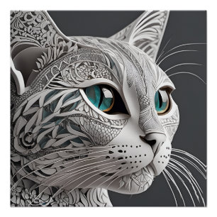 Poster art de chat de gustav klimt