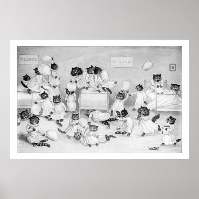 Poster Art de chat par Louis Wain 1900 (Devant)