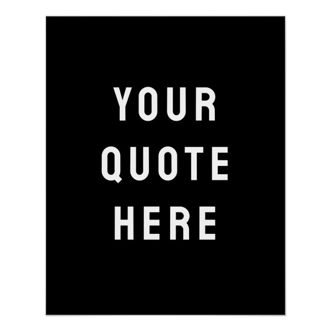 Poster Art de citation noir personnalisé sur mesure (Devant)