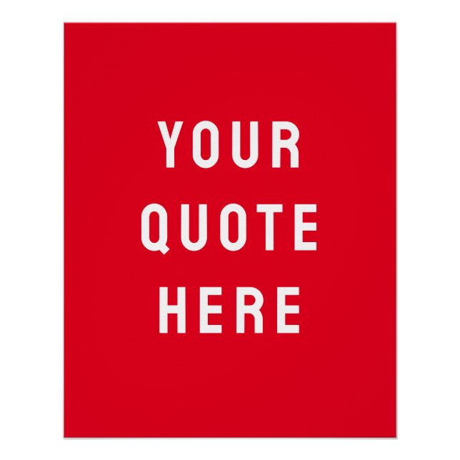 Poster Art de citation rouge personnalisé sur mesure (Devant)