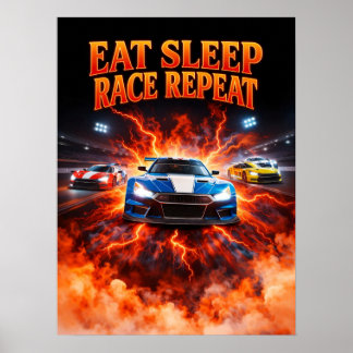 Poster Art de contrefaçon de course rétro des années 80
