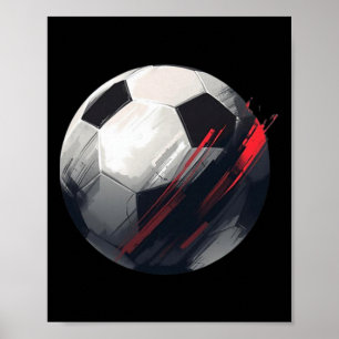 Poster Art de coup de pinceau de football abstrait Ll