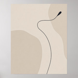 Poster Art de courbe de ligne minimaliste