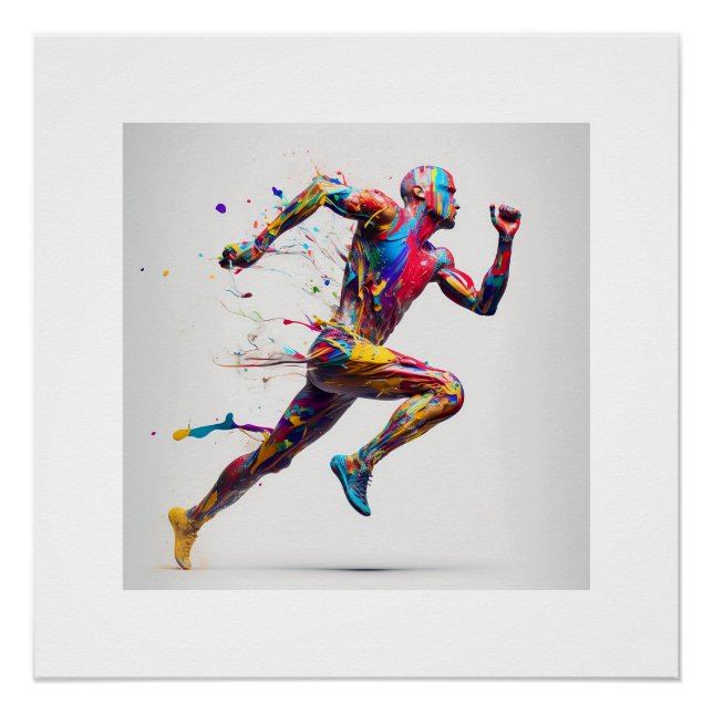 Poster Art de course coloré (Devant)