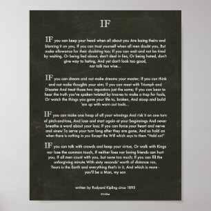 Poster Art de craie SI citation par Rudyard Kipling 1895