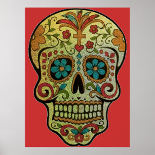 Poster Art de crâne en sucre, Jour des morts