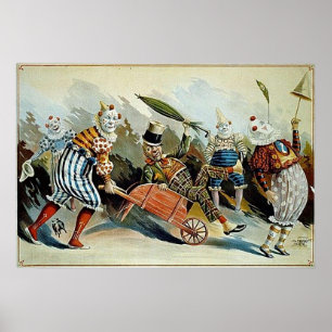 Poster Art de cru de clowns de cirque