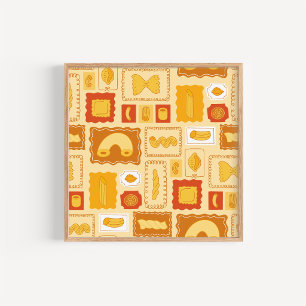 Poster Art de cuisine de nouilles de pâtes dessinées à la