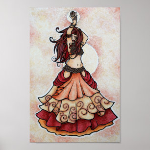 Poster Art de danse du ventre aux braises
