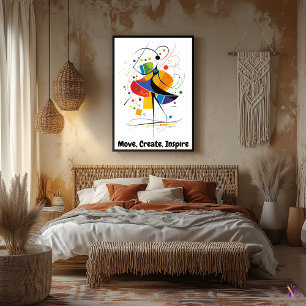 Poster Art de danse minimaliste motivationnel abstrait