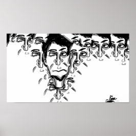 Poster art de dessin animé expérimental