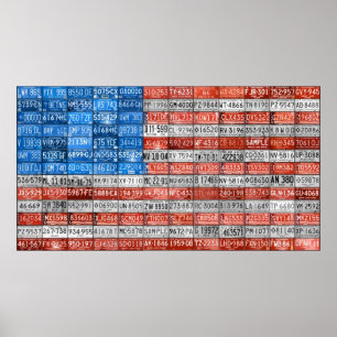 Poster Art de drapeau de plaque minéralogique du Michigan