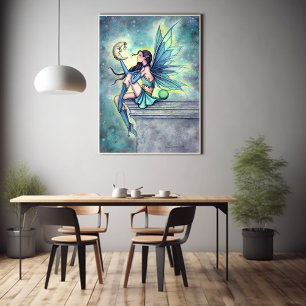 Poster Art de fée ami de la lune par Molly Harrison