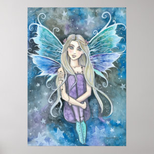 Poster Art de fée de la galaxie bleue par Molly Harrison