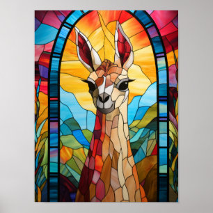 Poster Art de fenêtre en verre teinté de coucher de solei