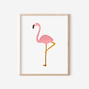 Poster Art de flamant tropical à la gouache peinte à la m