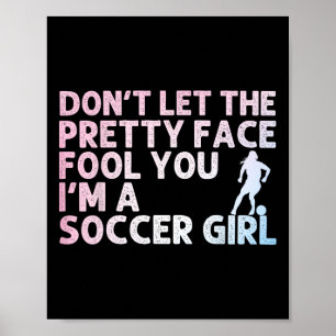 Poster Art de football drôle pour les filles femme amateu