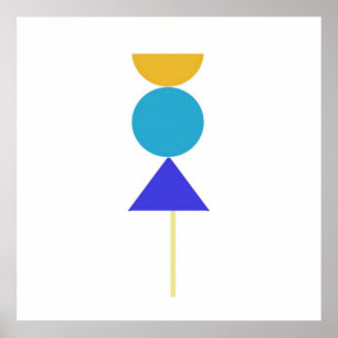 Poster art de formes abstraites