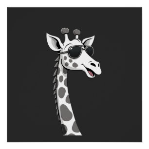 Poster Art de girafe cool pour hommes femmes enfants amat