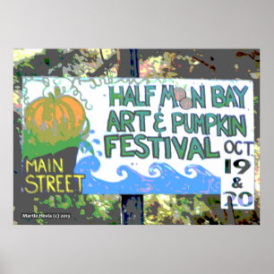 Poster Art de Half Moon Bay et festival II de citrouille