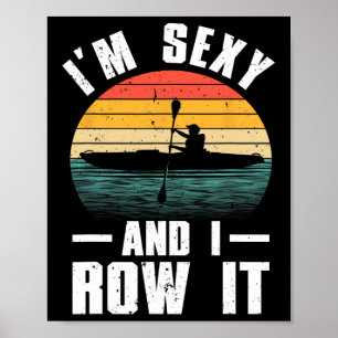 Poster Art de kayak cool pour hommes femmes kayakiste ram