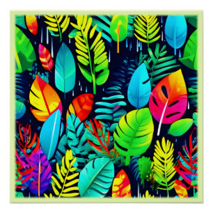 Poster Art de la bruine de feuillage