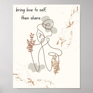 Poster Art de la femme avec une citation motivationnelle
