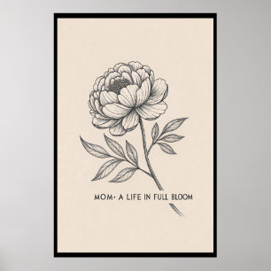 Poster Art de la Fête des mères florales - Décor "La vie