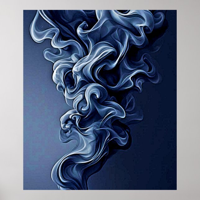 Poster Art de la fumée bleue émotionnelle (Devant)