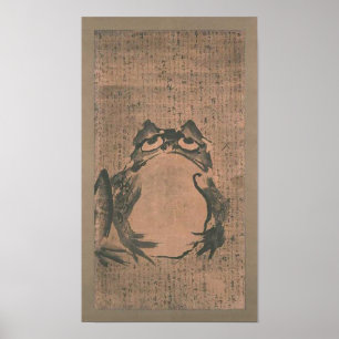 Poster Art de la grenouille japonaise