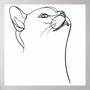 Poster Art de la ligne de chat