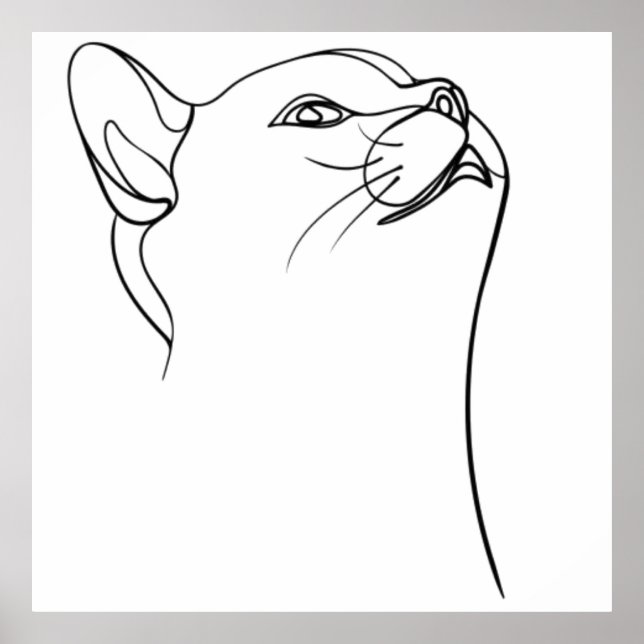 Poster Art de la ligne de chat (Devant)