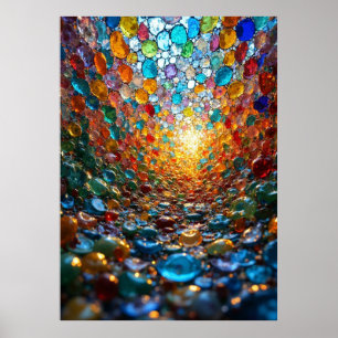 Poster Art de la mosaïque de verre vibrant et lumineux