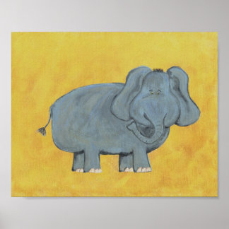 Poster Art de la nurserie d'Ed l'éléphant - IMPRIMÉ
