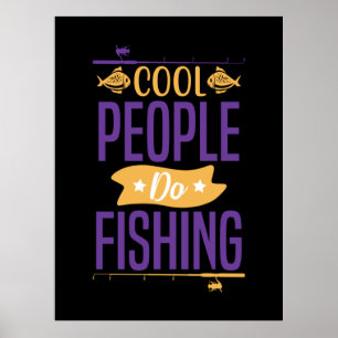 Poster Art de la pêche Personnes cool font de la pêche