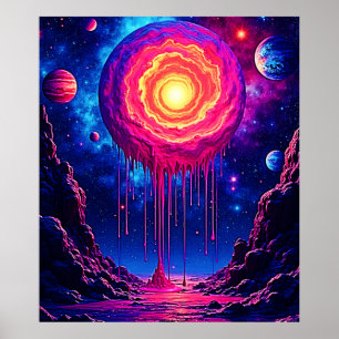 Poster Art de la planète qui dégoute cosmique