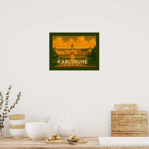Poster Art de la ville de Karlsruhe en Allemagne
