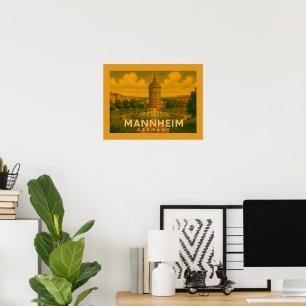 Poster Art de la ville de Mannheim Allemagne