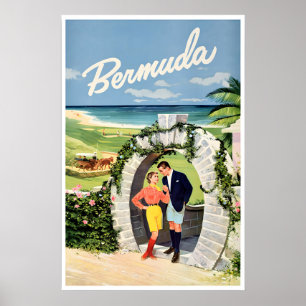 Poster Art de l'affiche de voyage aux Bermudes Accueil Pr