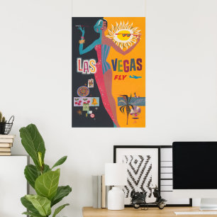 Poster Art de l'affiche de voyage de jeu de Las Vegas vin