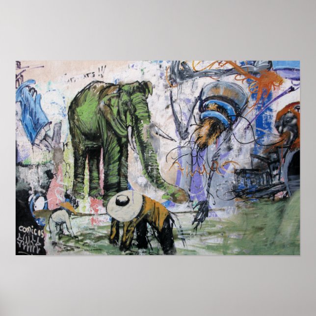 Poster Art de Las Palmas Elephant (Devant)