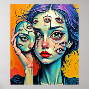 Poster Art de l'auto-réflexion brisé
