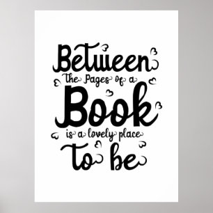 Poster Art De Lecture Entre Le Papier D'Un Livre