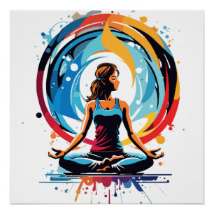 Poster Art de l'énergie du flux de méditation sereine