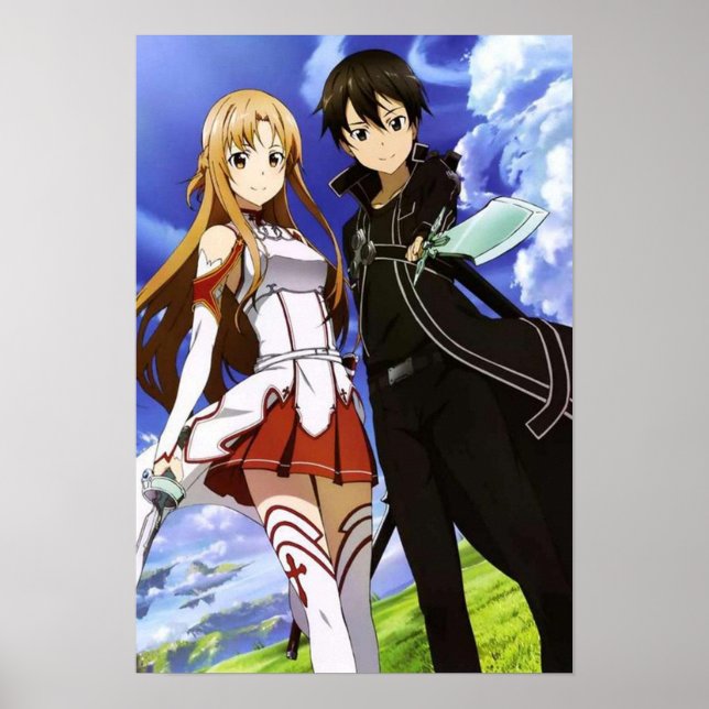 Poster Art de l'épée en ligne Asuna e Kirito (Devant)