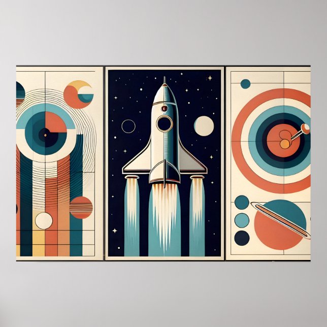 Poster Art de l'ère spatiale du milieu du siècle Navigati (Devant)