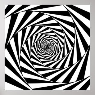 Poster Art de l'escalier en spirale tourbillonnant noir e